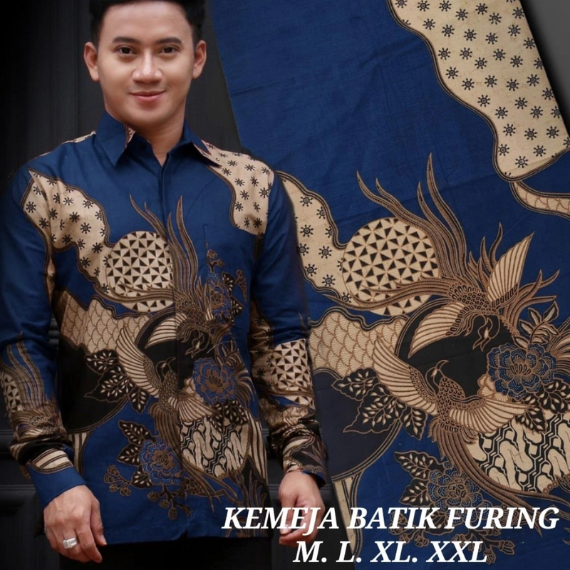 Product image Kois Batik - Kemeja Batik Pria Berlapis Furing Motif Larasati M Larasti biru