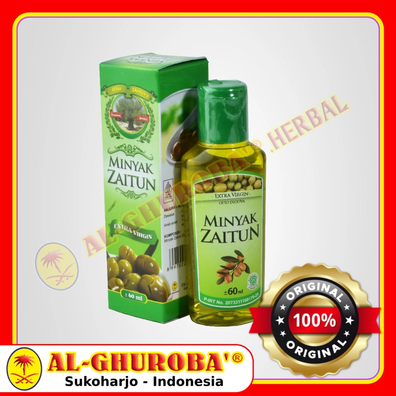 Product image Al-Ghuroba Herbal - Minyak Zaitun Extra Virgin 60ml Al-Ghuroba Original BPOM HALAL 60ml Original
