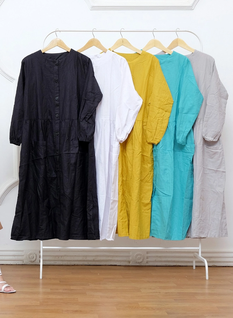 Product image TUNIK LINEN WANITA DEWASA POLOS SAKU LD 110 MINT