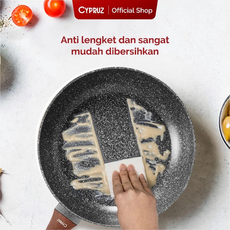 Product image Cypruz Official - Cypruz Grey Marble Series Fry Wok 24cm FP-0641 XL GREY
