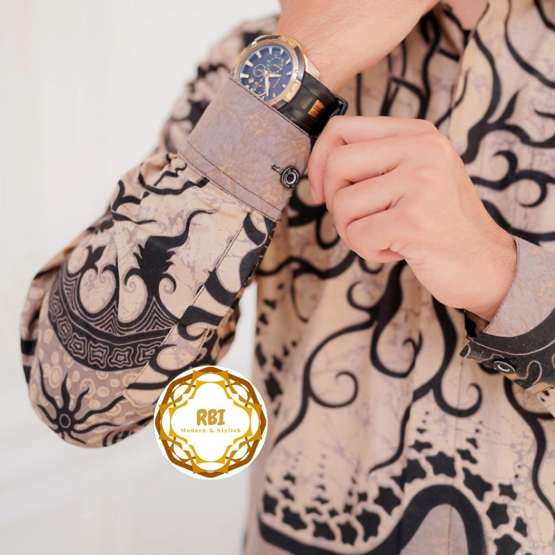 Product image Rambe Batik Indonesia - Set Couple Gamis Milo Premium Kemeja Lengan Panjang Kantor Kondangan Pesta MILO KEMEJA SAJA M