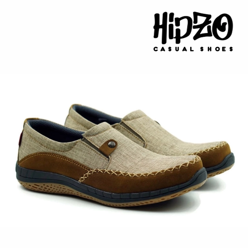 Product image Hipzo - Sepatu Pantofel Pria Casual Hipzo M038 Original Pria Terbaru Original Sip On Shoes 39 Coklat Muda