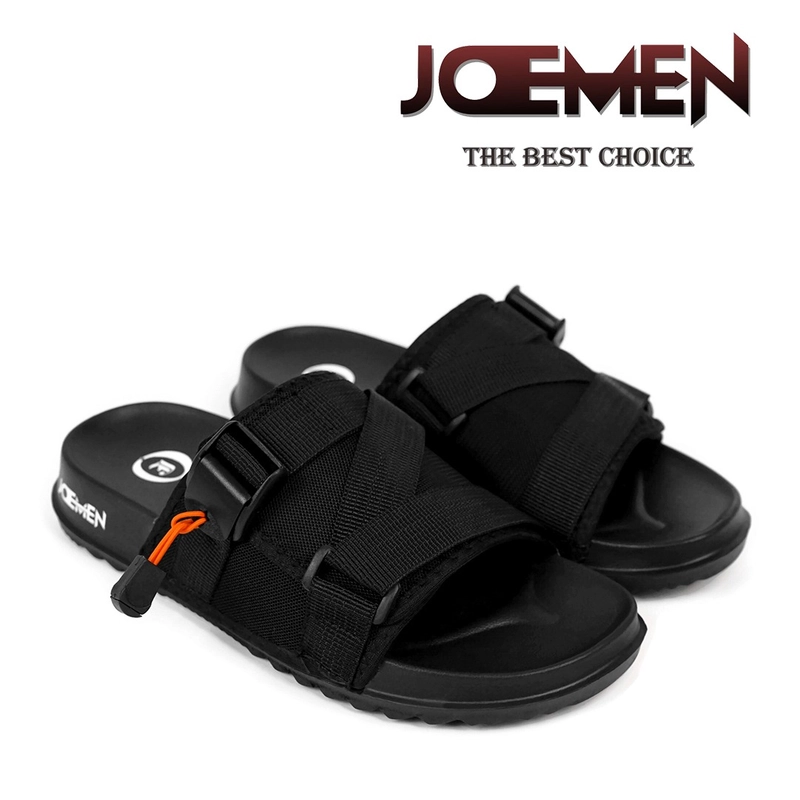 Product image Joemen Official - Sandal Pria Slide Joemen S 87 Original Brand Lokal Slip on Sendal Anti Licin Ringan Sandal Cowo 39 Full Hitam