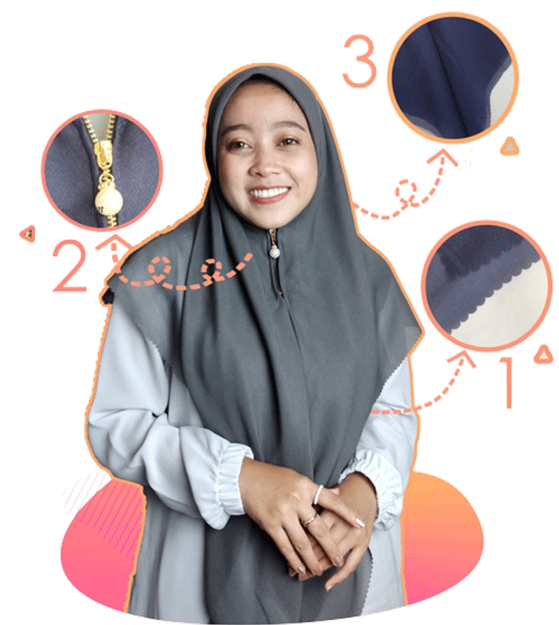 Product image Jembar - Hijab Instan Segiempat Resleting Laser Cut  115 x 115 Cm Wardah