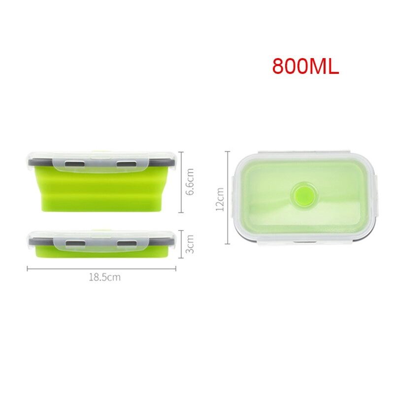 Product image RUMAH RAYA - (PO) Kotak Makan Foldable Bento Lunch Box Eco Friendly 800 ml - TN99 - Green 800 ml 1 pcs