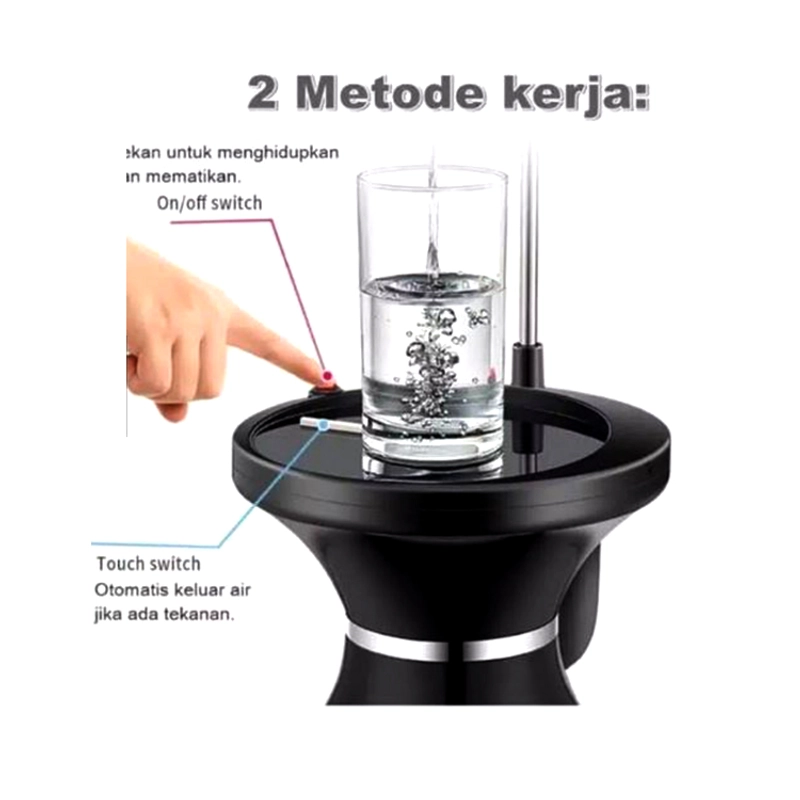 Product image Pompa Galon Elektrik Dengan Tatakan Gelas Mudah Dan Tinggal Klik Warna Hitam