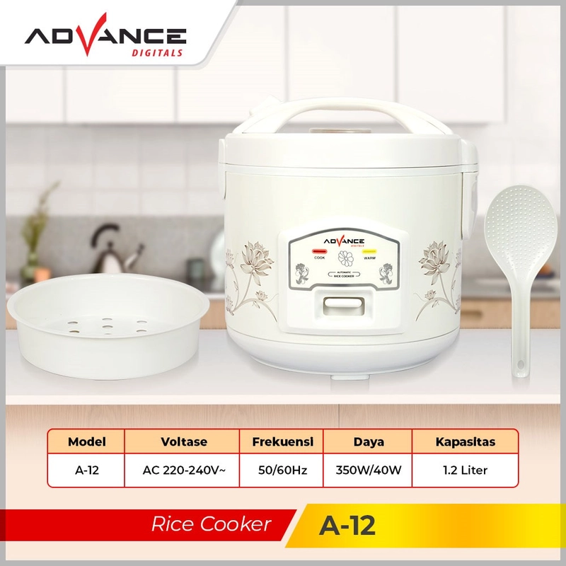 Product image Advance Digitals Indonesia - Rice Cooker Mini A-12 Penanak Nasi Serbaguna 3in1 Listrik Gratis S 1.2 Liter Default