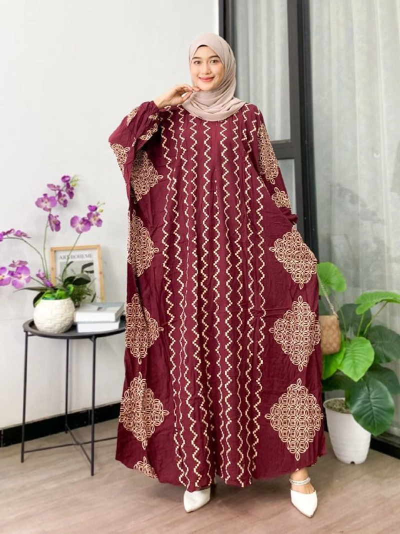 Product image Batik Ayodha - KAFTAN GITHA #4 ALLSIZE JUMBO Allsize Maroon