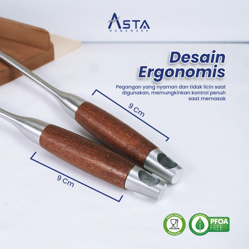 Product image Asta Homeware Official - Asta Spatula Stainless Sodet Irus Centong Gagang Kayu Tebal Variasi Spatula