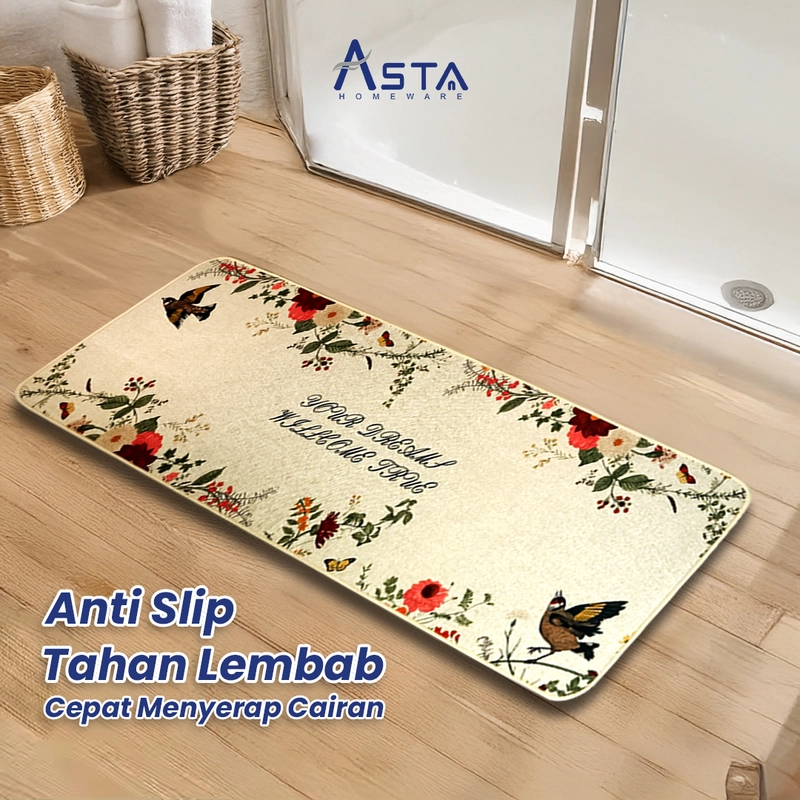 Product image Asta Homeware Official - Asta Keset Lantai Anti Slip Polyester Rubber 118x43 Varian Motif 24