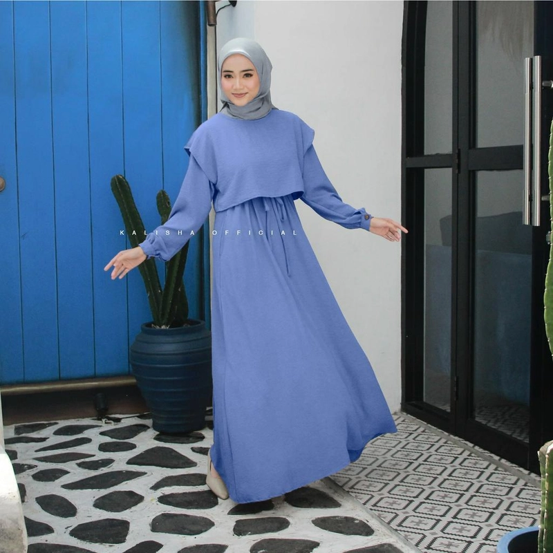 Product image Kalisha official - Nadira Dress Gamis Crinkle Rompi 500 Jeens