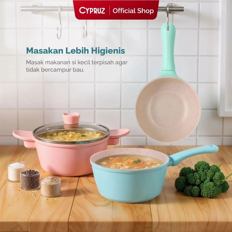 Product image Cypruz Official - Cypruz Colourful Mini Pan Set 4pcs PI-0970 XL PINK HIJAU BIRU