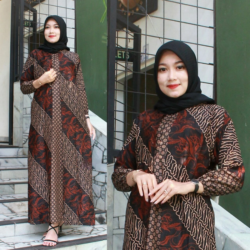 Product image Batik Alfin - Gamis wanita cantik gamis cinta maxi model kekinian terbaru Allsize 110 Gamis cinta maxi 1