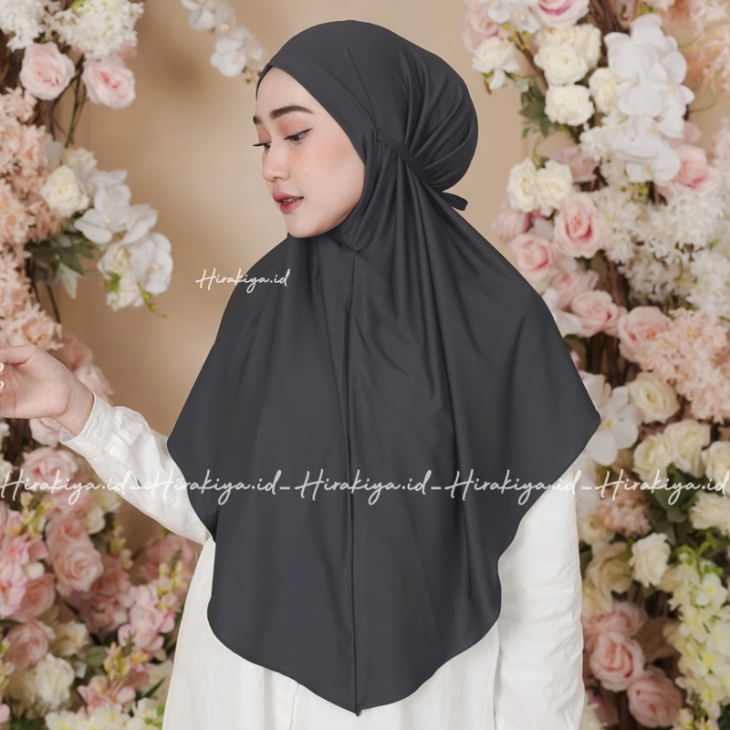 Product image Bergo Hamida Halimah Menutup Dada Daily Bahan Jersey Premium 55x85cm Dark Grey