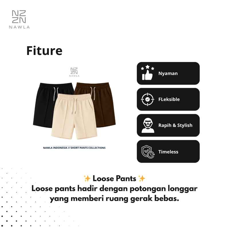 Product image NAWLA - Baggy Short Pants Pleated Fit S Black