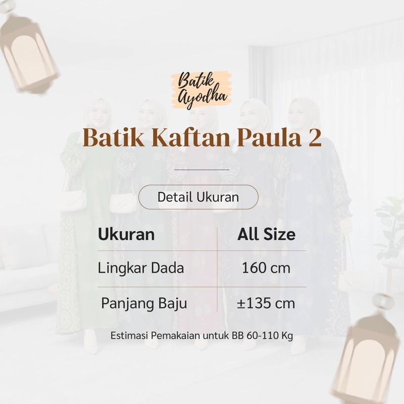 Product image BATIK KAFTAN PAULA 2 Allsize Hijau Pupus