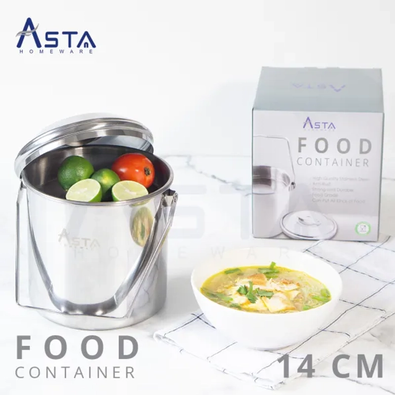 Product image Asta Homeware - Asta Rantang Stainless Steel Food Container 16cm 750 14 cm