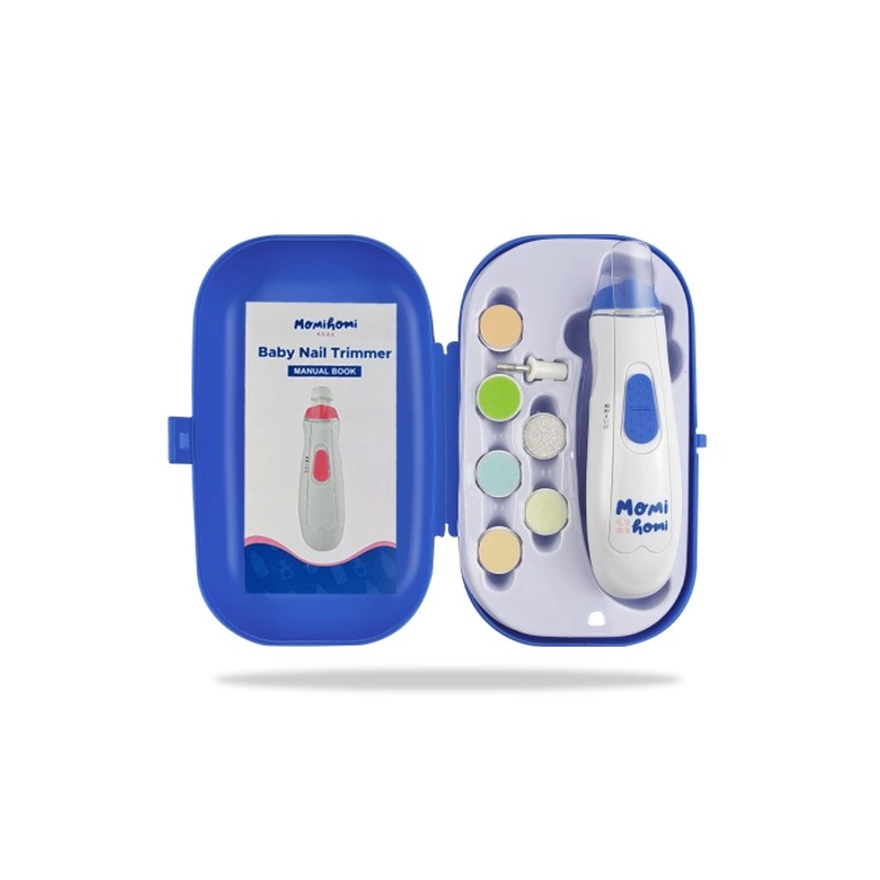 Product image MOMI HOMI Baby Nail Trimmer 03 Gunting Kuku Bayi Elektrik Dengan LED Electric Set 6 in 1 varian Biru