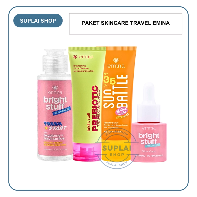 Product image SUPLAI SHOP - Paket Skincare Wajah Travel Emina Kemasan 4 Item