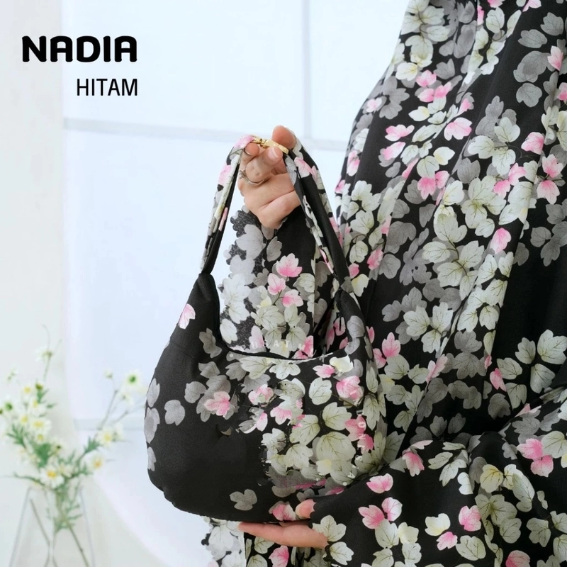 Product image qayd - UZN Mukena Dewasa Katun 2in1 Nadia Dewasa Hitam