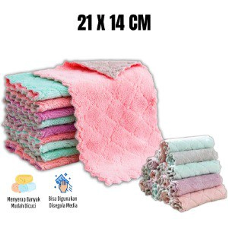 Product image KAMJE Kain Lap Meja Piring Serbet Dapur Microfiber Anti Minyak Kitchen Towel Serbaguna KMJ025 KMJ025 21x14 CM