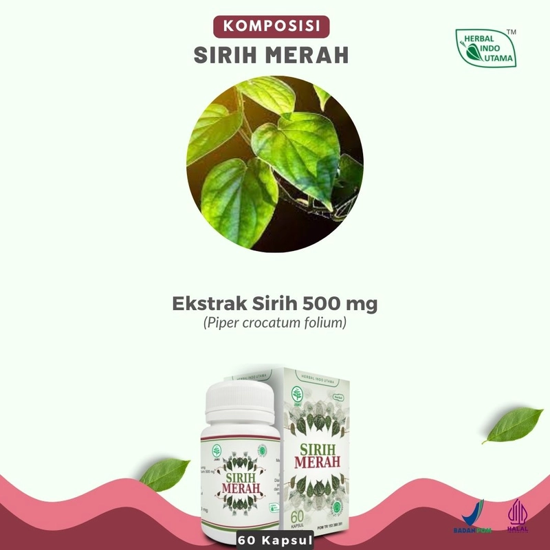 Product image Herbal Indo Utama - Kapsul SIRIH MERAH Obat Radang Sendi Prostat Liver 60 Kapsul 60 Kapsul Kapsul Serbuk