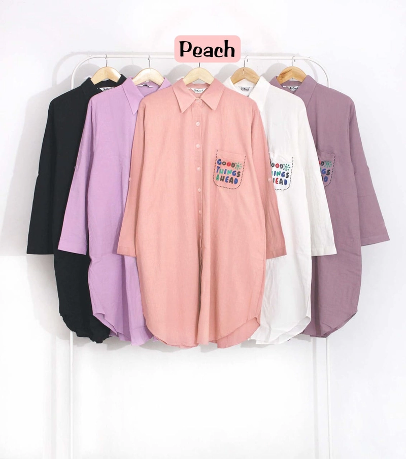 Product image Giat Makmur [TA] - Tunik Jumbo katun Linen Premium Jumbo Peach