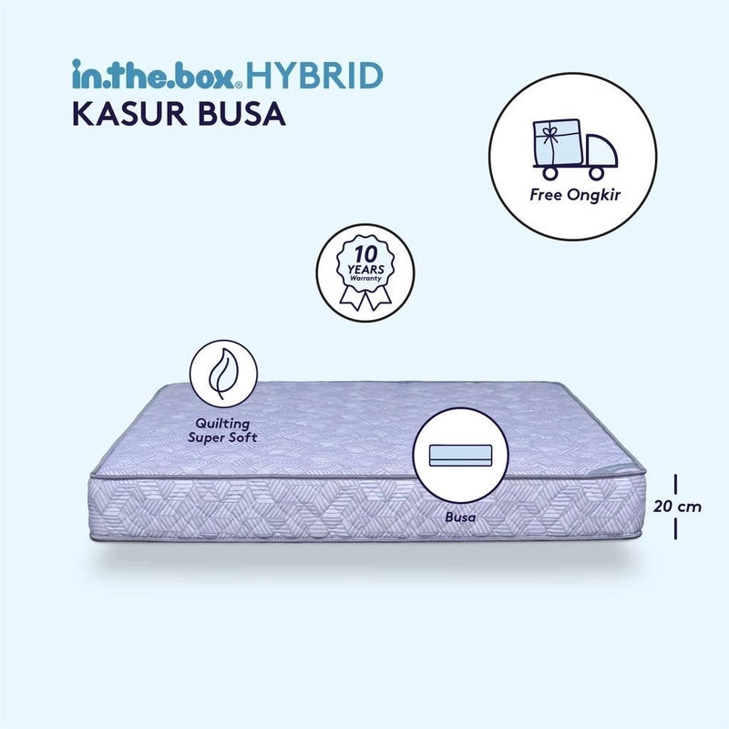 Product image INTHEBOX - Kasur Busa Hybrid Ukuran 160x200 (Queen) F388HB-JBS2-160NTR 160 x 200 cm Abu