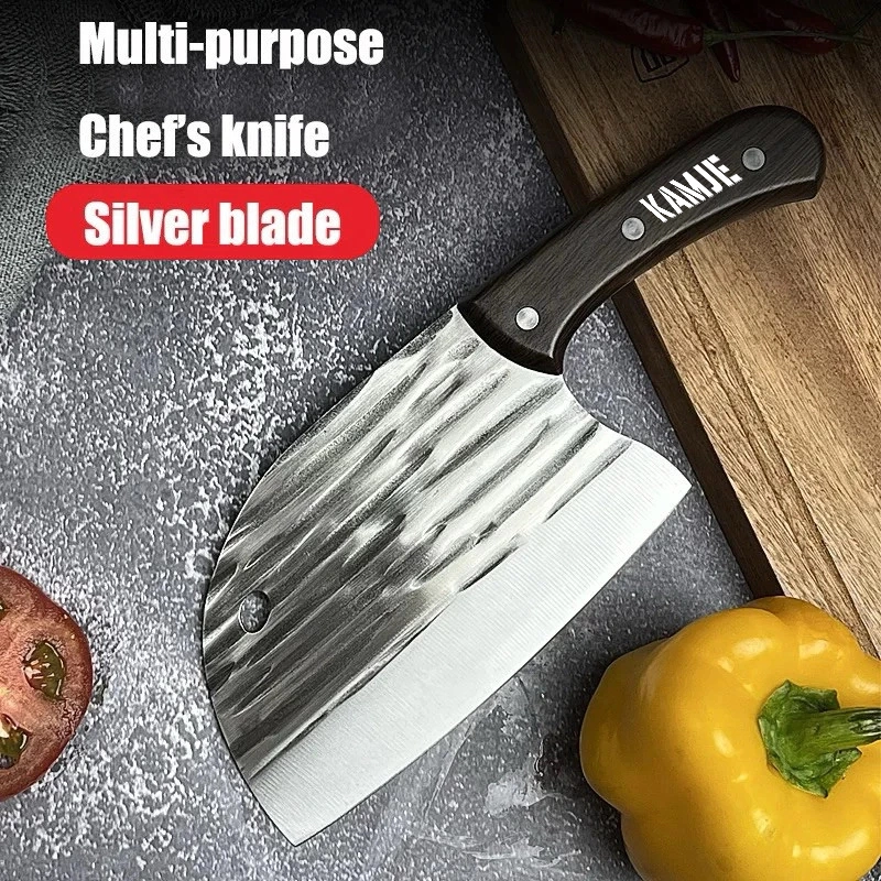 Product image KAMJE Pisau Dapur Daging Super Tajam Baja Anti Karat Stainless KMJ049 25 X 9.5 CM HITAM