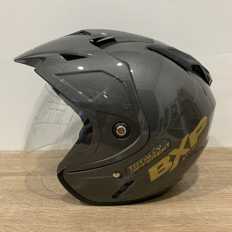 Product image Helm GL Abu Abu Glossy Polos Solid - Single Visor (Kaca Clear) Helm SNI Helem Dewasa L GL Abu Glossy
