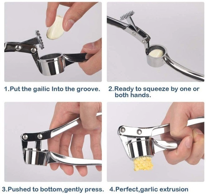 Product image V Lights - Alat Penghalus Bawang Garlic Press Stainless Steel SKU DP061 Stainless Steel