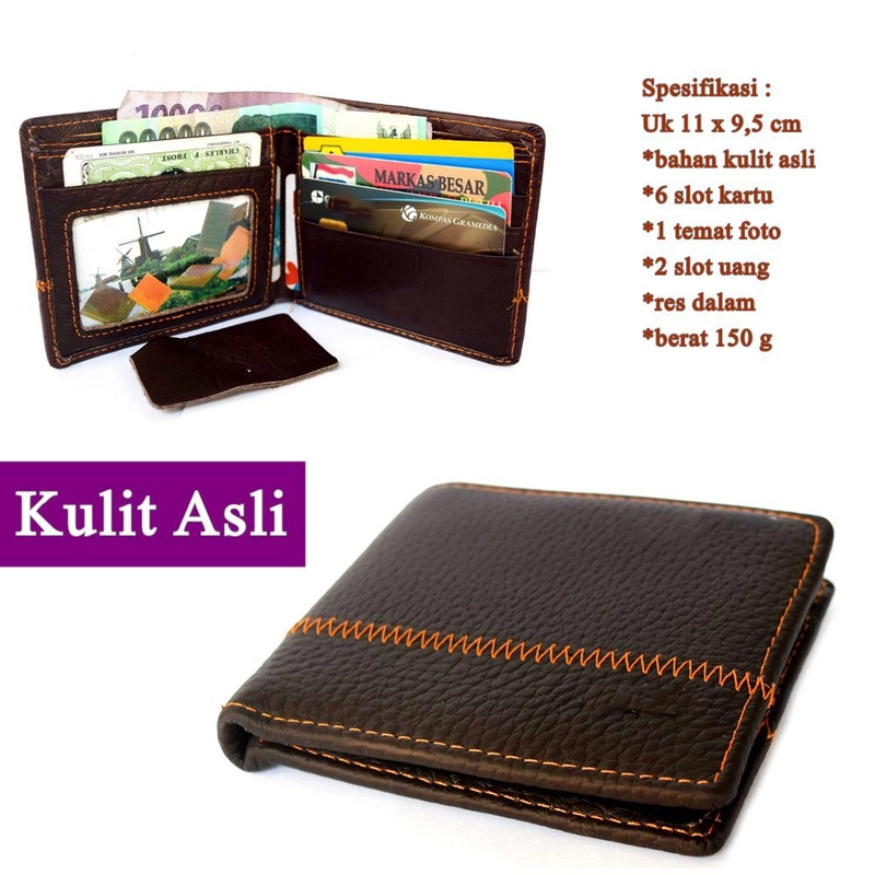 Product image Lanc Fashion - Dompet Pendek Kulit Pria Fourth Brown ukuran medium