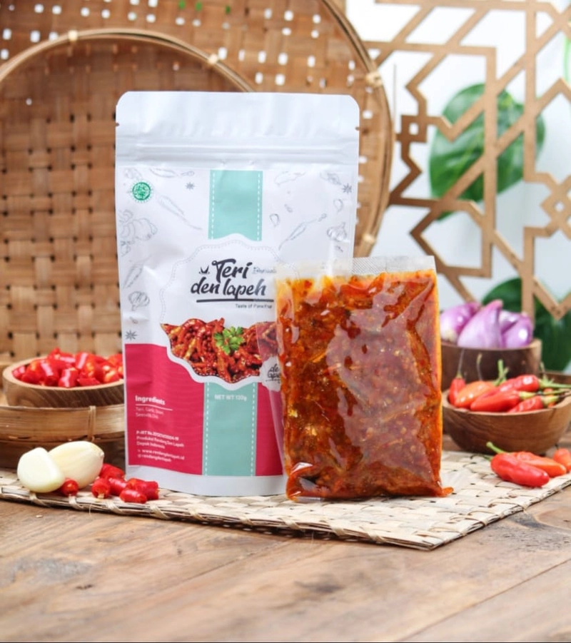 Product image Rendang Den Lapeh - Teri Jengki Balado / Teri Nasi Plastik Vakum 130 Teri jengki balado