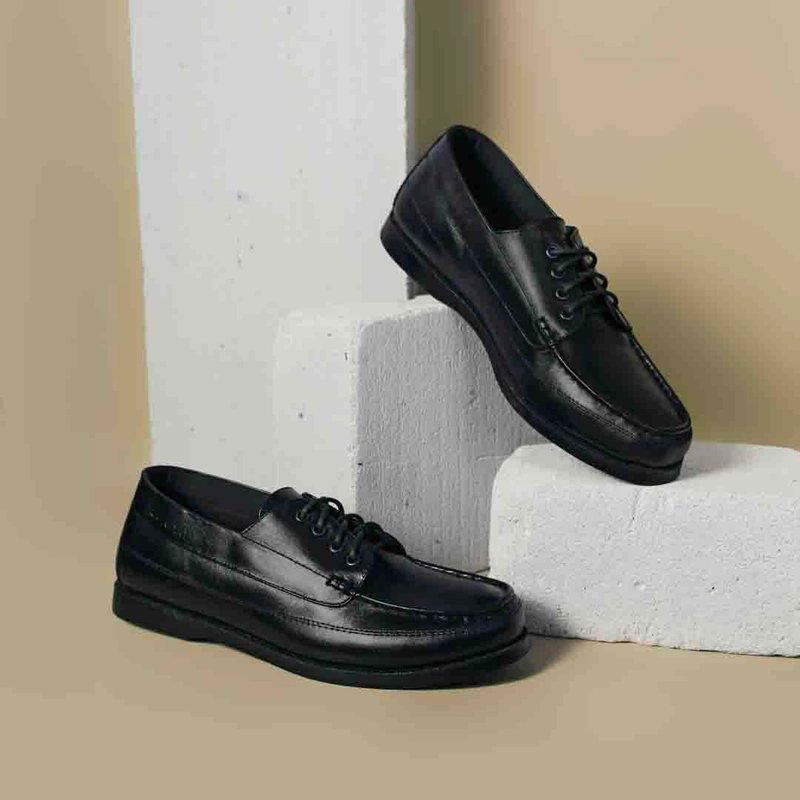 Product image MNDY Footwear - Marco Black GL - Sepatu Loafers Pantofel Formal Kulit Hitam Pria 39 Kulit Asli