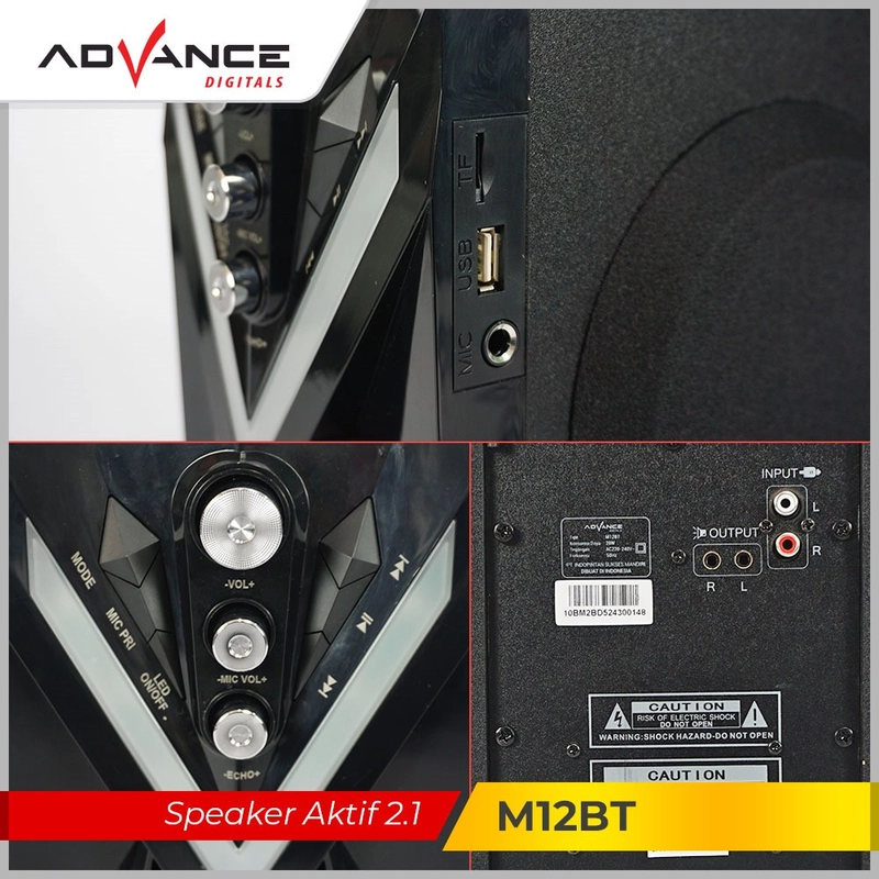Product image Advance Digitals Indonesia - Speaker Advance M12BT Stereo Bluetooth Xtra Bass Subwoofer Free Mic - Default