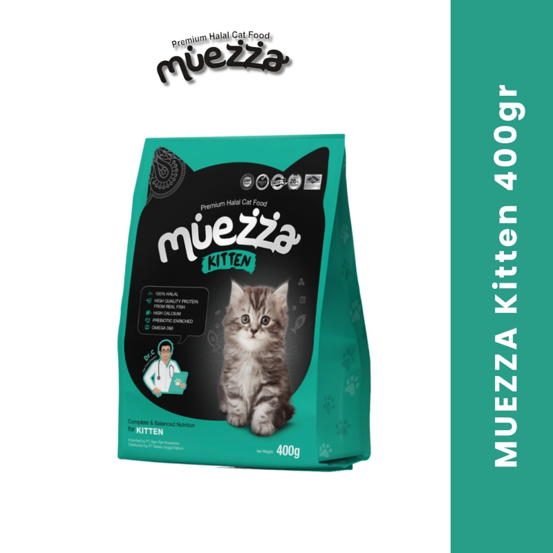 Product image Muezza - Muezza PAKET A Makanan Kucing Kering Kitten 400 gr - Isi 1 dan Adult 1 kg - Isi 2 2400gr Tuna