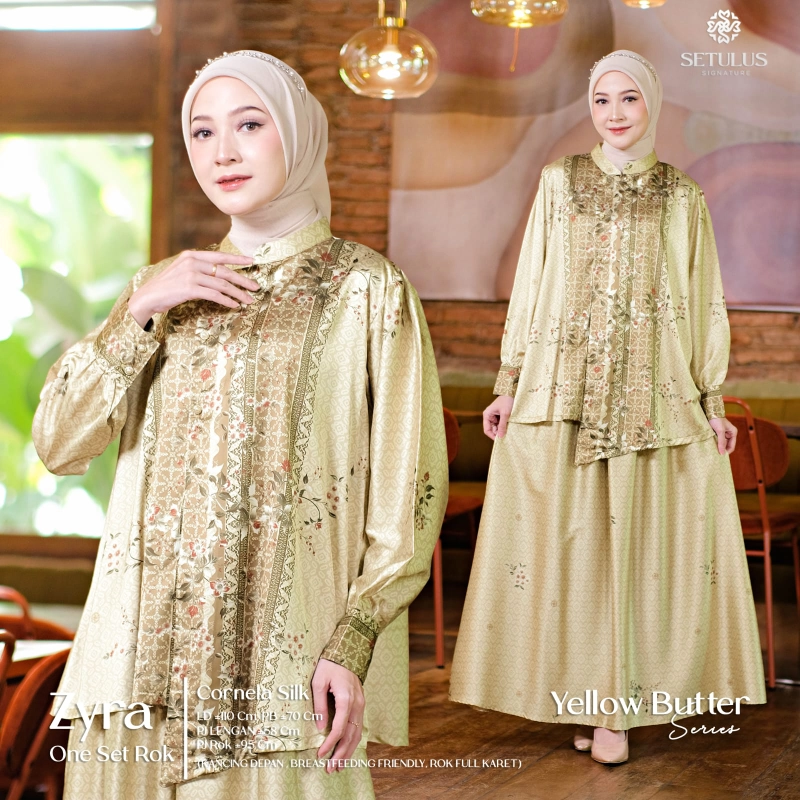 Product image Griya Busanaku Solo - Zyra set rok wanita terbaru original brand All Size Yellow butter
