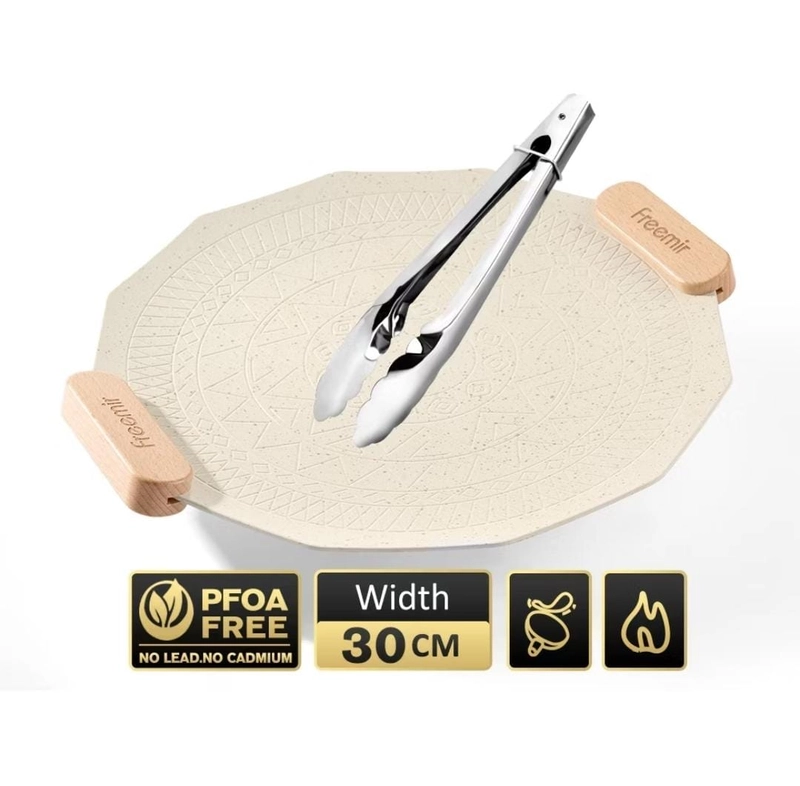 Product image Rizki Electronics - freemir Grill Pan Beige Series Panggangan Bulat 30 CM BEIGE