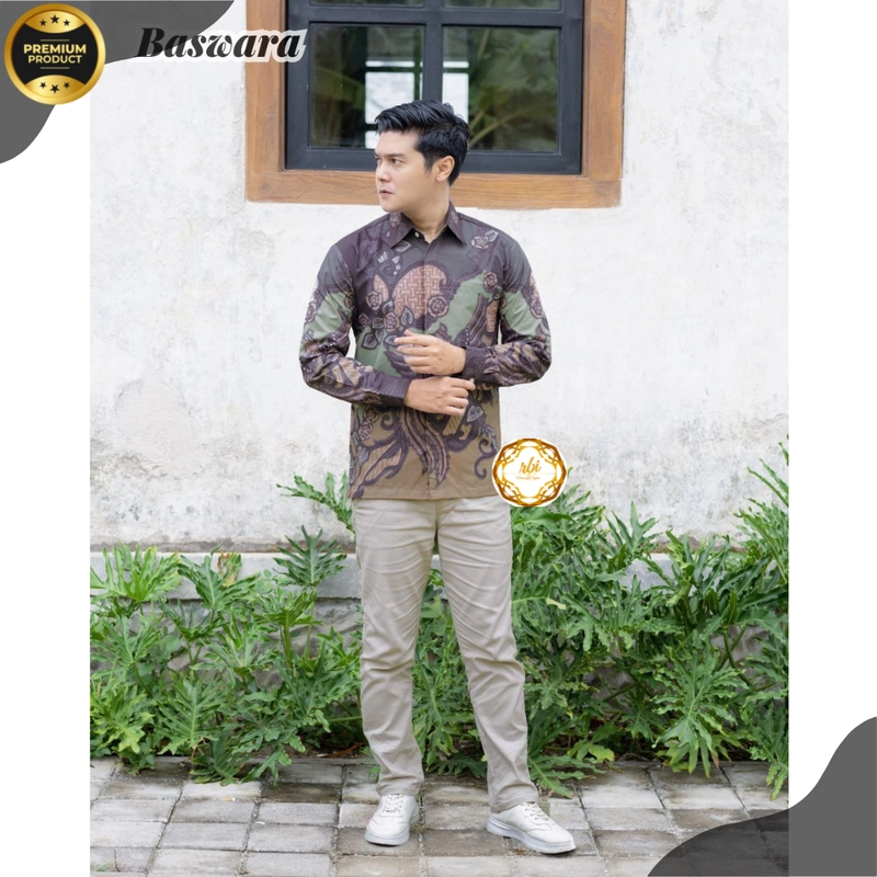 Product image Rambe Batik Indonesia - Batik Lengan Panjang Baswara Premium Berlapis Trikot S Baswara