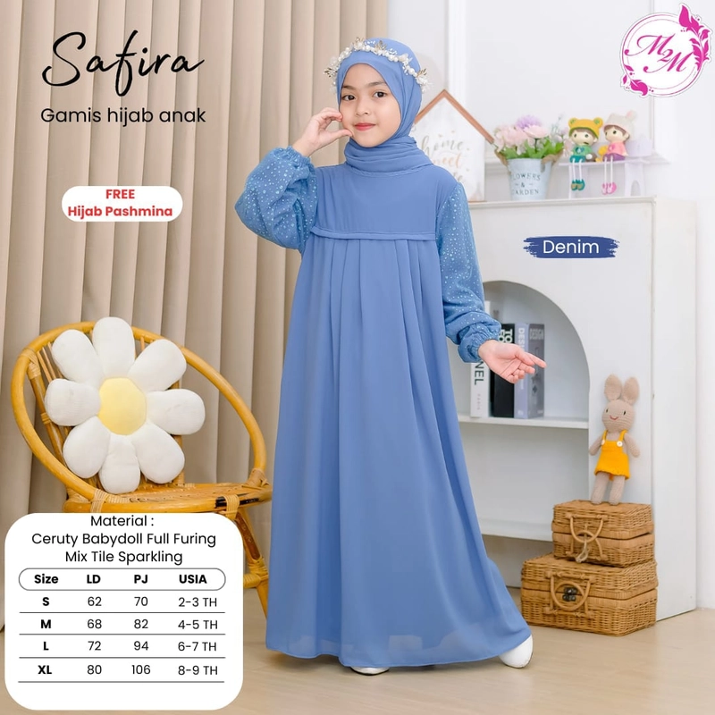 Product image Griya Busanaku Solo - Safira setelan gamis anak perempuan terbaru S Denim