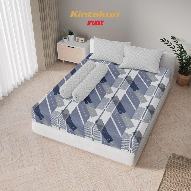 Product image Kintakun - Sprei Set Fitted 160 x 200 Queen New DLUXE Aesthetic Minimalis Microtex Tinggi 25cm B2 160 x 200 Garta