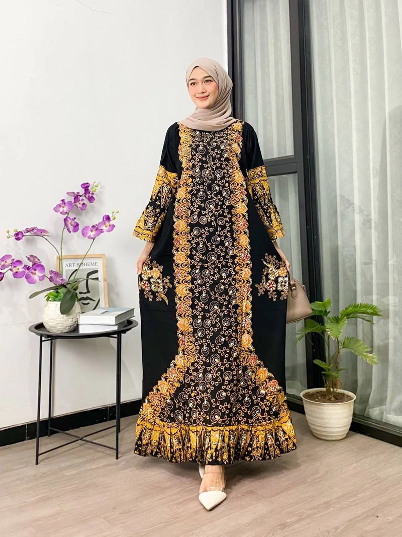 Product image Khisna collection - Gamis jumbo hitam sogan cumikan Allsize A