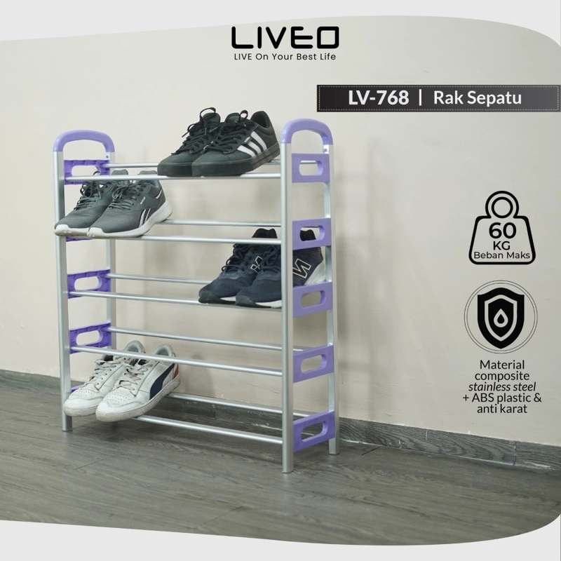 Product image Liveo - Rak Sepatu Minimalis Liveo LV-768 / Tempat Sepatu 2000 silver