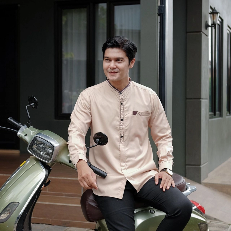 Product image Kois Batik - Baju Muslim Pria Dewasa Modern Simpel Kekinian Keren Motif bagas L Bagas beighe
