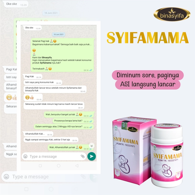 Product image BinasyifaSYIFAMAMA Herbal Pelancar ASI Vitamin Ibu Menyusui ASI Booster Alami & Mengentalkan ASI 60 kapsul Herbal