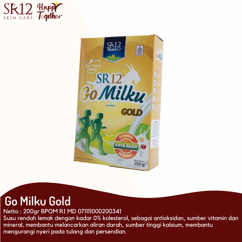 Product image SR12 Gomilku Gold Susu Kambing Etawa Tinggi Kalsium Dan Neurotropik Menyehatkan Tulang Dan Syaraf 200gr Original