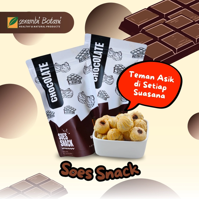 Product image SERAMBI BOTANI - Soes sus Coklat Kering Cemilan Snack 100gr 100 gr Chocolate