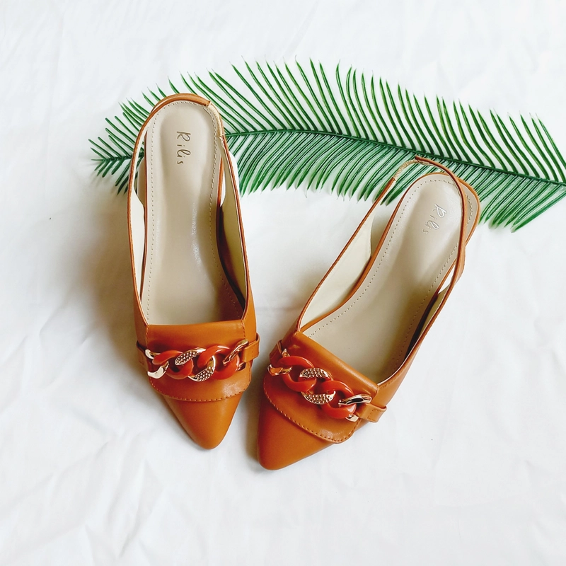 Product image Rilis - Sandal Wanita Elsa Mules hak 3 cm (Rilis 25) 36 Tan