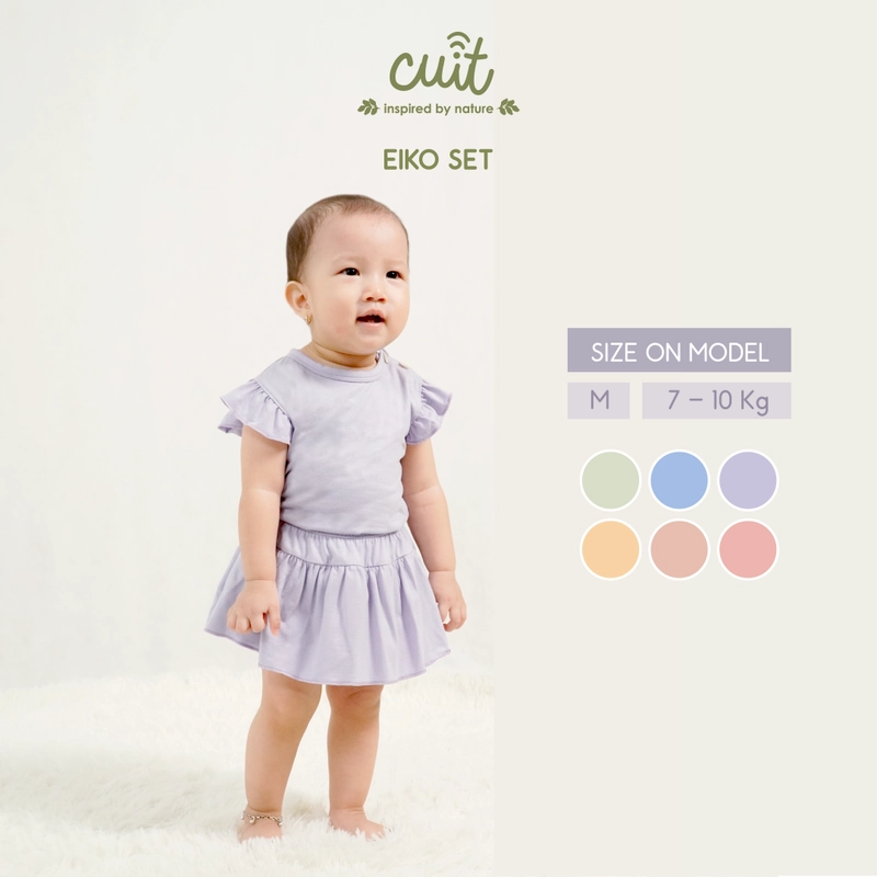 Product image Kintakun Baby - KINTAKUN BABY X CUIT Eiko Setelan Baju Anak Perempuan Ruffle Rok S (3-6 Bulan) Apricot Blush