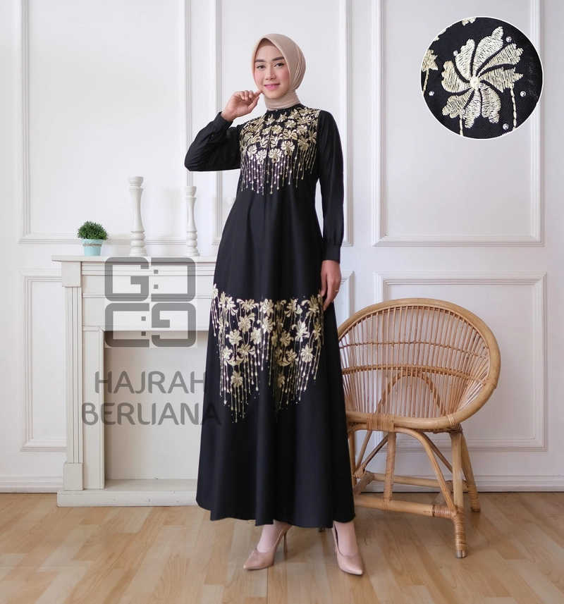 Product image Celin Fashion [TA] - Gamis Hajrah berlian M Hitam